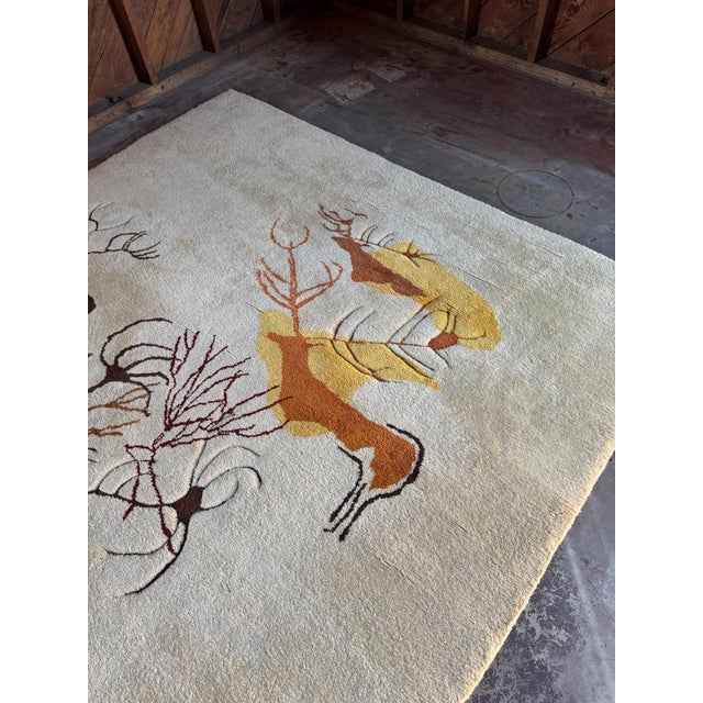 Olga Fisch Modernist Ecuadorian Handwoven "CAVERNA" Rug, Ecuador, c.1955