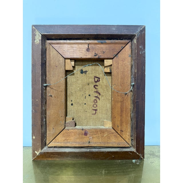 Textile L. H. Davidson "Buffoon" Clown Oil on Canvas Circa 1948 For Sale - Image 7 of 8