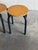 Brown Set of 4 Vintage Danish Stools Mid Century Modern Beech & Metal Seating For Sale - Image 8 of 8