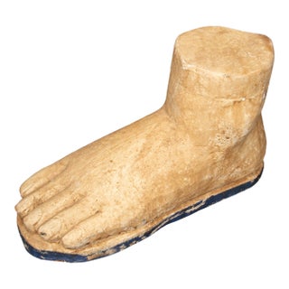 Step Back in Time: A Large Carved Wooden Foot with Character- 16"L For Sale