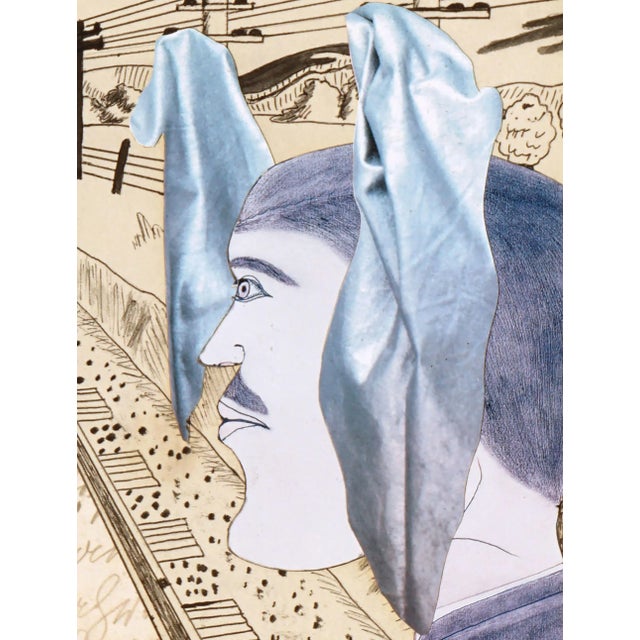 Contemporary "Wrong Side of the Tracks" - Mixed Media Figurative Landscape Collage by Arn Ghigliazza For Sale - Image 3 of 4