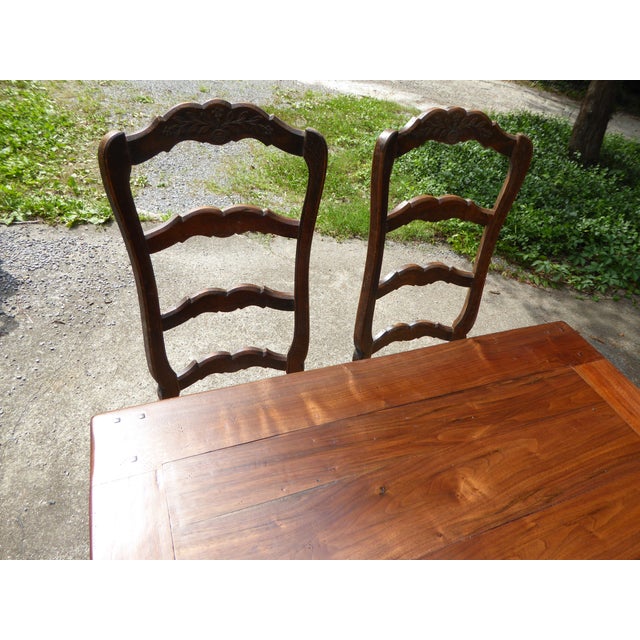 Brown 1940s Bold Walnut Country Tbl. Seat 8-12 For Sale - Image 8 of 14