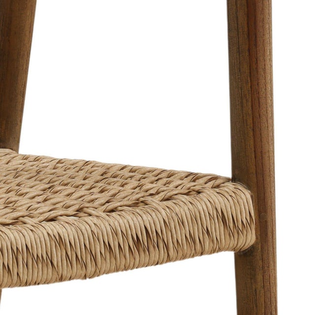 Outdoor Indoor U-Back Woven Seat Mid-Century Coastal Dining Chair For Sale In Los Angeles - Image 6 of 14