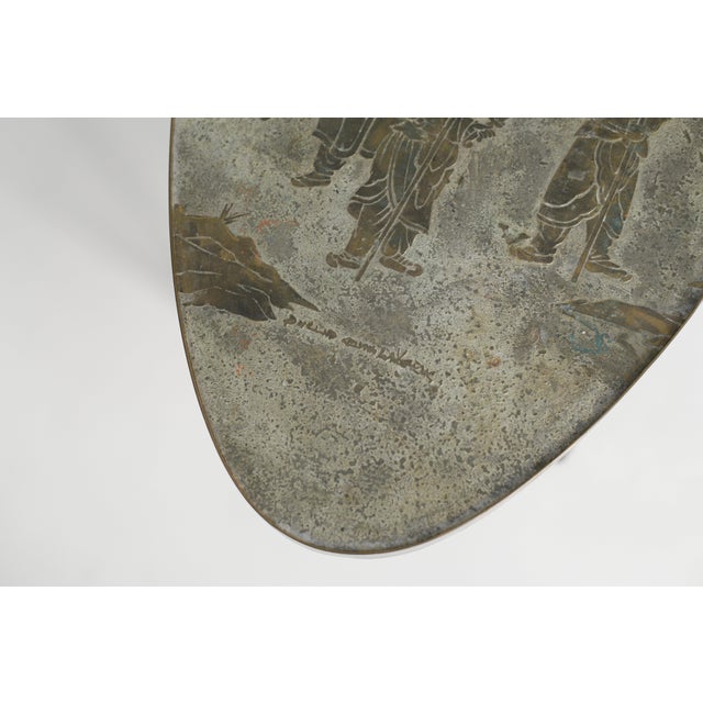 Ming Coffee Table by Philip & Kelvin Laverne, Bronze & Pewter, 1965 For Sale - Image 10 of 13