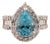 Late 20th Century Platinum Paraiba Tourmaline Ring, Size 5 For Sale