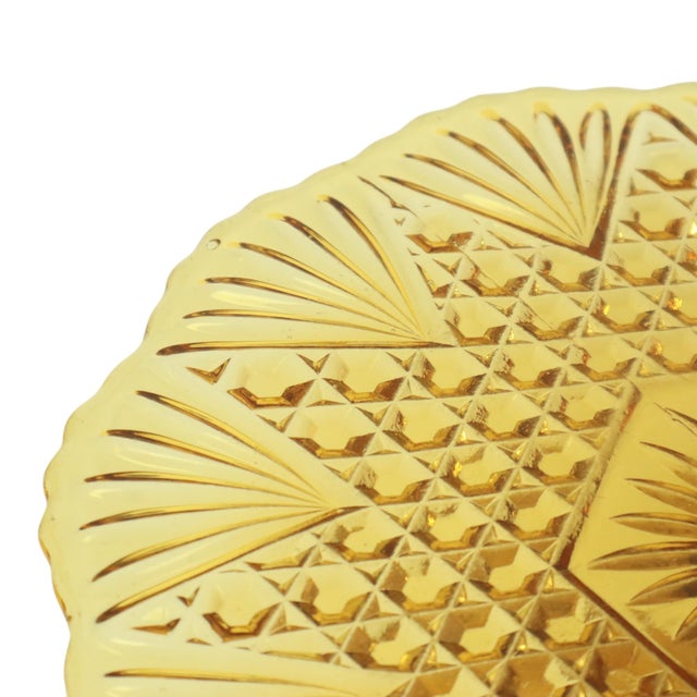 Art Deco Amber Cake Stand in Depression Glass For Sale - Image 5 of 16