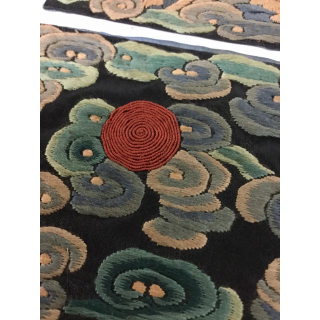 Green Antique Chinese Hand Embroidered Silk Rank Badges - Set of 3 For Sale - Image 8 of 13