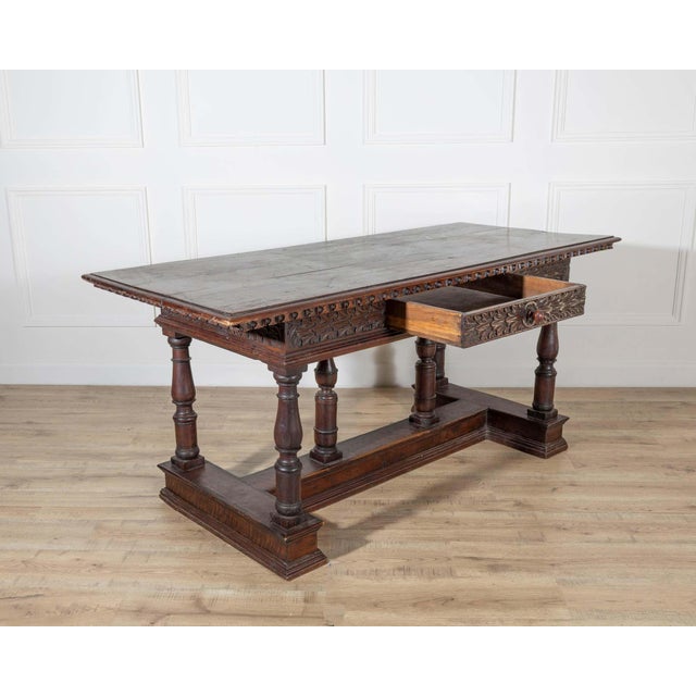 17th Century Early 17th-Century Lombard Louis XIV Walnut Table with Baluster Legs For Sale - Image 5 of 8