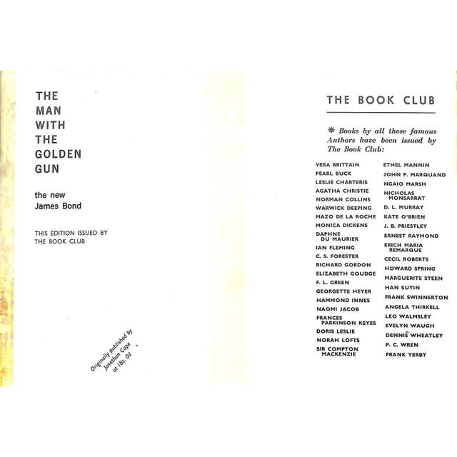 Traditional "The Man With the Golden Gun" 1965 Fleming, Ian For Sale - Image 3 of 4
