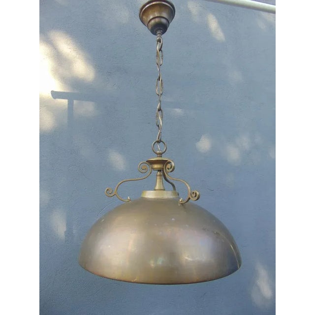 Metal Art Deco Brass Ceiling Lamp For Sale - Image 7 of 8