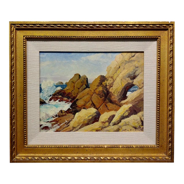 Arthur Hill Gilbert -Northern California Rocky Seascape-Oil Painting For Sale