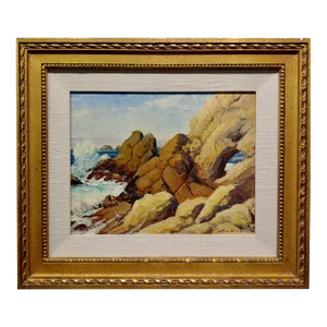 Arthur Hill Gilbert -Northern California Rocky Seascape-Oil Painting
