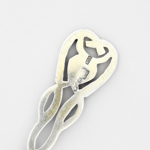 Antique Signed 19th Century Figural Russian 84 Silver Pear Shaped Tea Strainer For Sale - Image 11 of 11