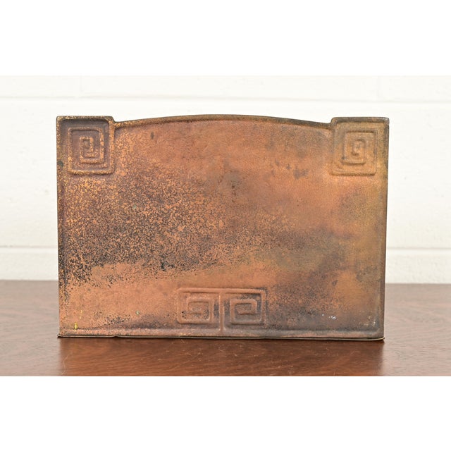 Tiffany Studios New York Art Deco Greek Key Bronze Letter Rack For Sale - Image 9 of 13