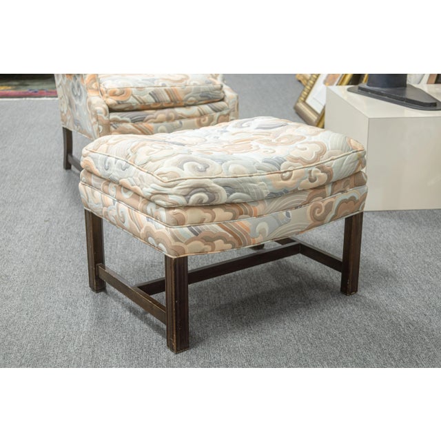 A vintage mid century Erwin Lambeth armchair and ottoman. This is a lovely lounge set featuring a very comfy armchair and...