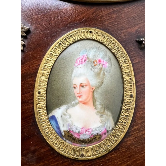 19th C French Louis XVI Mahogany & Bronze W Sèvres Style Portraits Salon Table For Sale - Image 10 of 18