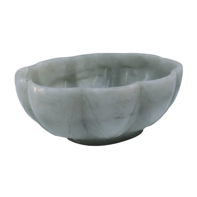 Gray Mid 20th Century Chinese Jadeite Hardstone Bowl For Sale - Image 8 of 8