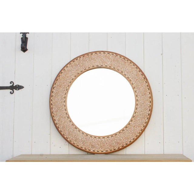 Finely Inlay Anglo Indian Round Mirror For Sale - Image 4 of 9