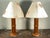 Brown Coastal / Regency Faux Bamboo Table Lamps With Natural Fiber Shades - A Pair For Sale - Image 8 of 9