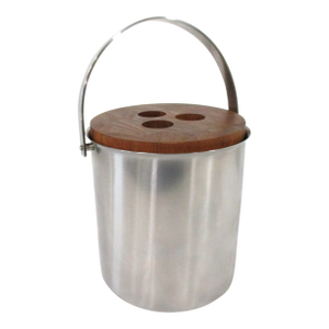 Arne Jacobsen Stelton Stainless Teak Ice Bucket Denmark