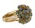Mid 20th Century 10k Yellow Gold Blue Topaz Cluster Ball Cocktail Ring Vintage For Sale - Image 5 of 7