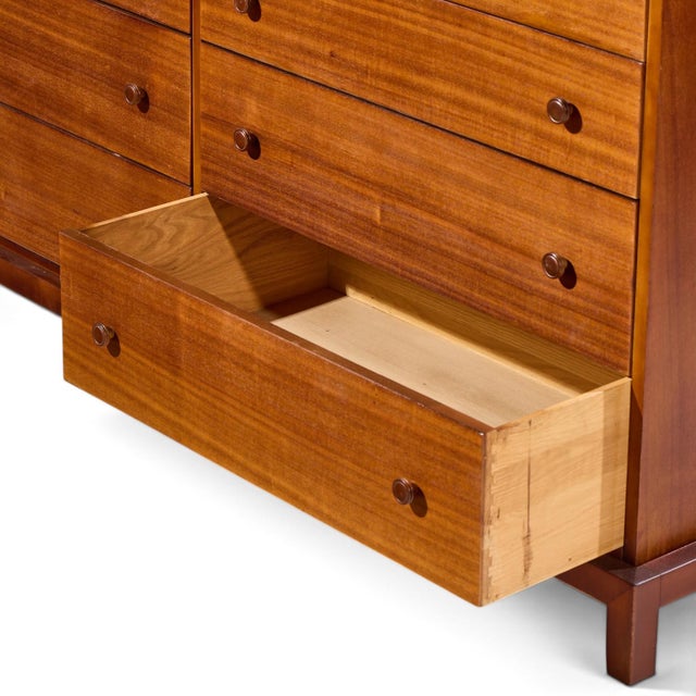 Wood Robsjohn Gibbings for Widdicomb Mid Century Mahogany 12-Drawer Dresser For Sale - Image 7 of 9