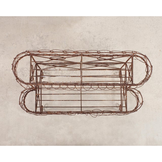 French Art Nouveau Two-Tier Wirework Boulangerie Baker's Rack For Sale - Image 4 of 18