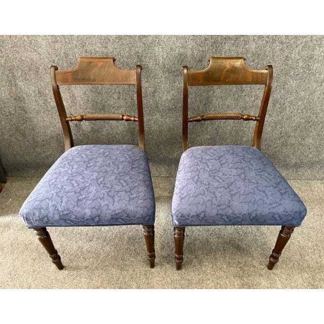 Set of 8 19th Century Solid Mahogany Turned Leg Dining Chairs For Sale - Image 9 of 14