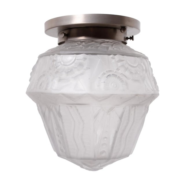 Early 20th Century French Deco Flush Mount Light, C. 1930 For Sale - Image 5 of 5