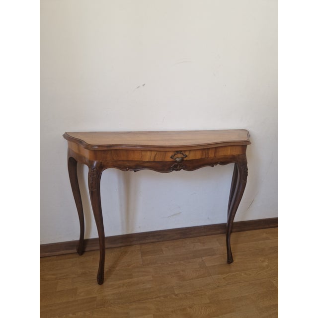 Louis XV Walnut Console Table, 1940s For Sale - Image 12 of 18