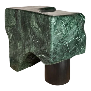 Abstract Organic Modern Sculpture Hand-Carved in Green Marble by Mark Leblanc for Mark Leblanc Studios, Usa, C. 2023