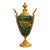 French Style Green Porcelain Vase With Gold Leaf & Bronze Accents For Sale
