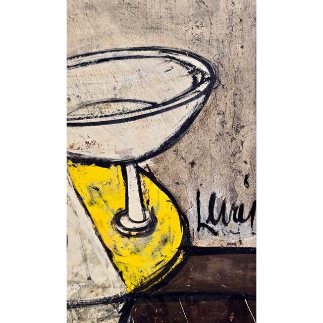 Mid 20th Century Charles Levier - Still Life With a Martini Glass - Oil Painting For Sale - Image 5 of 12
