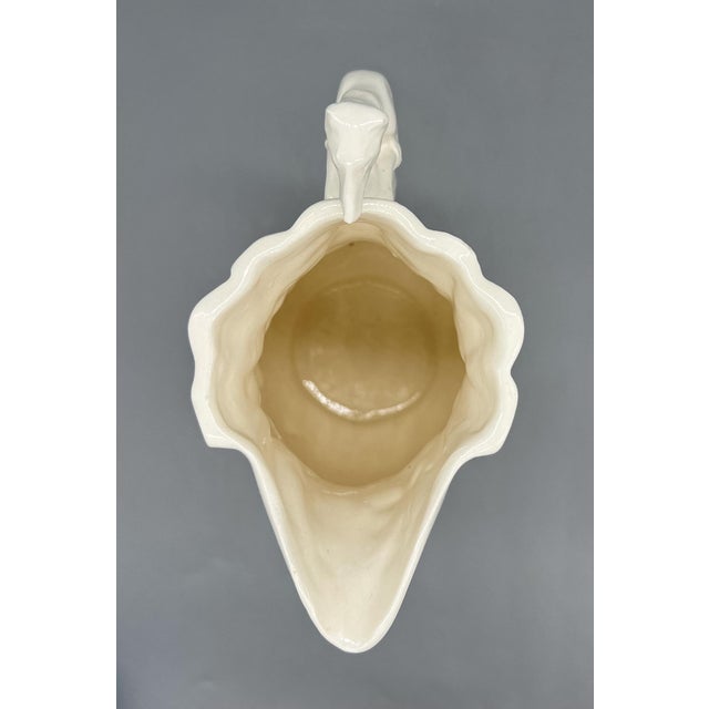 Vintage Cream Ceramic Game Bird Pitcher With Dog Handle — Rustic European / English Sporting For Sale - Image 13 of 13