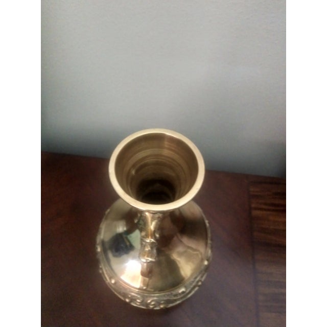 Late 20th Century Pear Shaped Chinoiserie Vase in Brass With Dragon Handles For Sale - Image 5 of 7