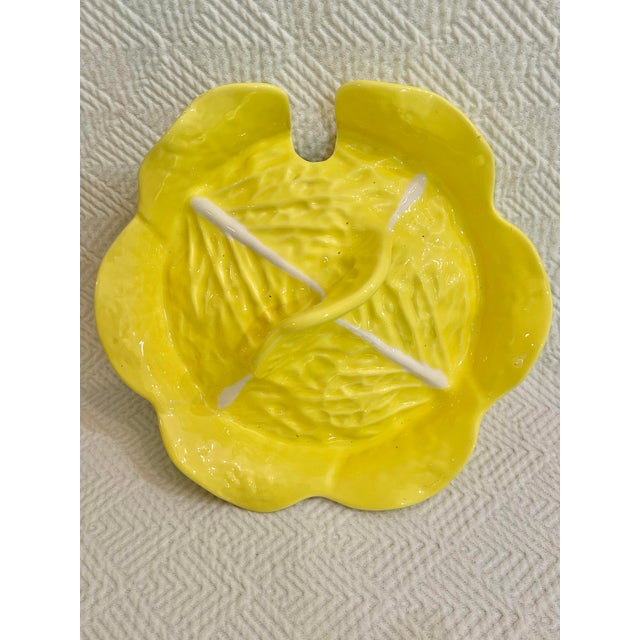 Ceramic Mid 20th Century Italian Large Yellow Majolica Cabbage Ware Tureen With Lid and Ladle For Sale - Image 7 of 12