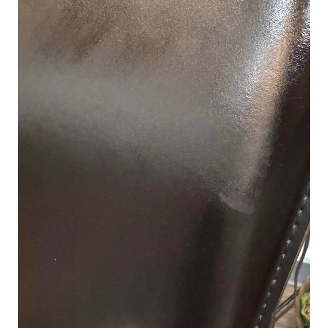 Black Vintage Cattelan Italia “Lara” Black Leather Dining Chairs – Set of 8 – Made in Italy For Sale - Image 8 of 8