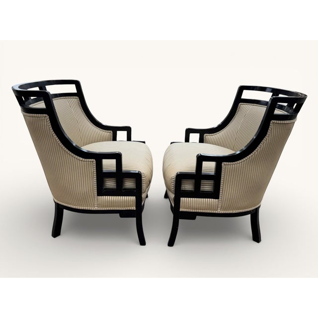 Jay Spectre for Century Furniture Wallis Simpson Lounge Chairs & Ottomans - 4 Piece Set For Sale - Image 9 of 18
