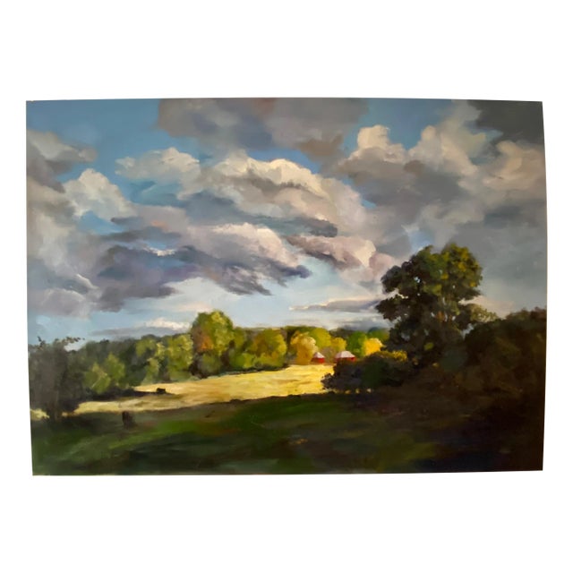A Country Field Large Landscape Oil Painting by Marina Movshina For Sale