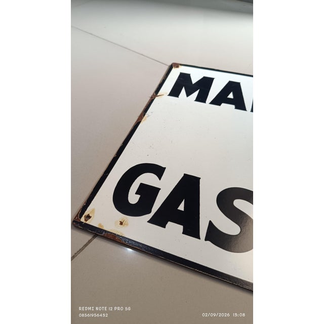 Vintage Marland Gasoline Metal Sign Advertising 2026 Reproduction 1.3mm Heavy Steel For Sale - Image 9 of 18