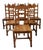 Vintage Oak High-Back Dining Chairs, Set of 6 For Sale