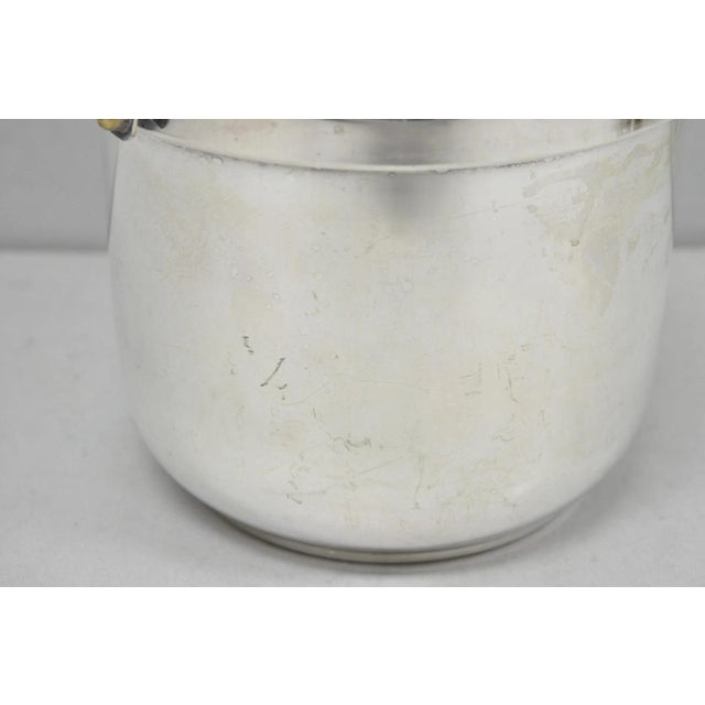 Silver Mid 20th Century Gorham Yc141 Mid Century Modern Silver Plated Reticulating Hinge Ice Bucket For Sale - Image 8 of 16