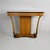 Italian Art Deco consolle in wood and glass, 1930s Console table made of wood with black details. The rectangular top...