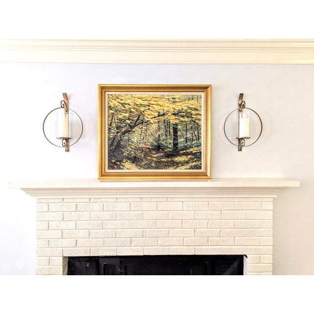 Bring the vibrant, warm glow of the changing seasons into your space with this striking, large-scale mid-century European...