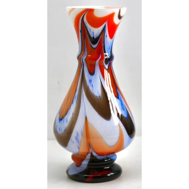 1950s Vintage Space Age Opaline Florence Vase from Empoli, 1955, Set of 2 For Sale - Image 5 of 8