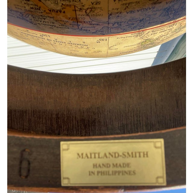 Vintage Maitlan-Smith Replogle 'World Classic Series' 16" Globe on Stand With Brass Caster Wheels For Sale - Image 13 of 14