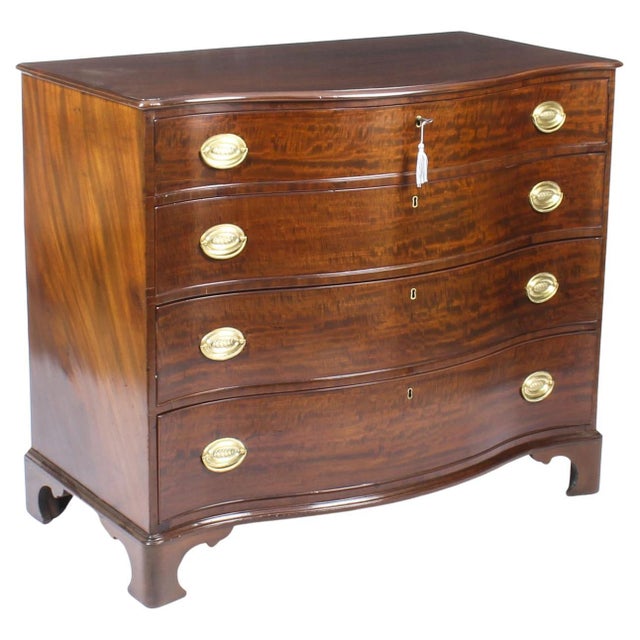 Antique George III Serpentine Flame Mahogany Chest Drawers, 18th Century For Sale - Image 15 of 15