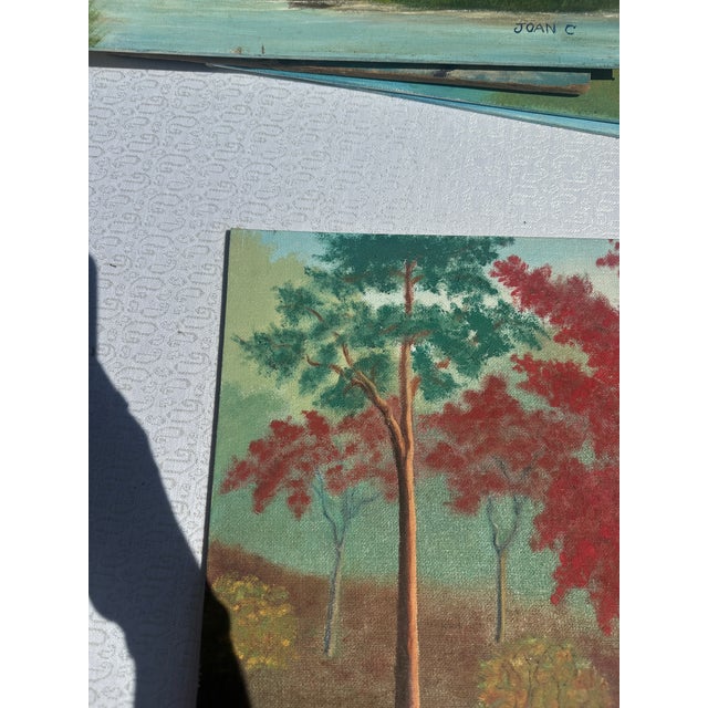 Mid-Century Modern 1990s Colorful Trees and Foliage Landscape Painting on Canvas For Sale - Image 3 of 8