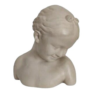 Vintage Austin Production Smiling Girl Bust Sculpture For Sale