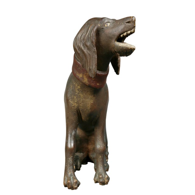 Chinese Painted and Carved Wood Dog For Sale - Image 3 of 9